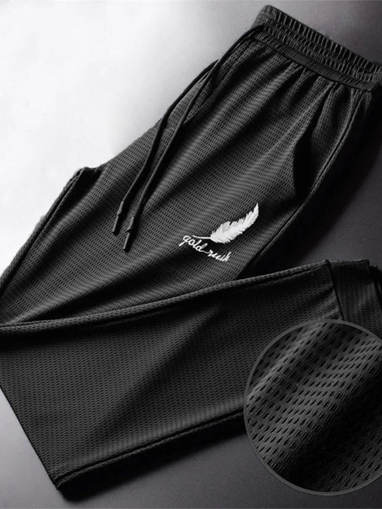 LOR MALE Men Fashion Quick Dry Pants Lightweight Hiking Jogging Running Trousers Breathable Workout Gym Ankle Tied Athletic Pants