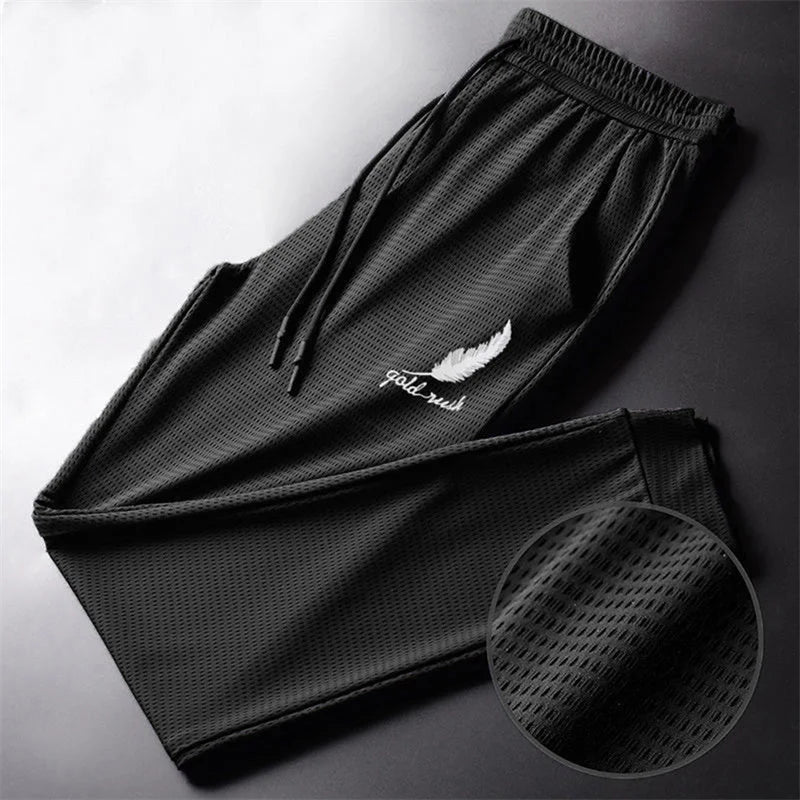 LOR MALE Men Fashion Quick Dry Pants Lightweight Hiking Jogging Running Trousers Breathable Workout Gym Ankle Tied Athletic Pants