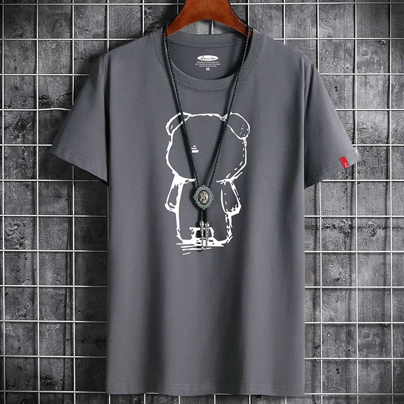 LOR MALE T Shirt for Men 2022 Newest Clothing Fitness White O Neck Anime Man T-shirt For Male Oversized S-6XL New Men T-shirts Goth Punk