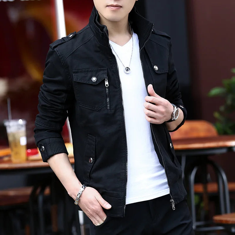 LOR MALE Mens Jacket Fashion Army Military Jacket Man Coats Bomber Jacket Stand Male Casual Coats Streetwear Chamarras Para Hombre
