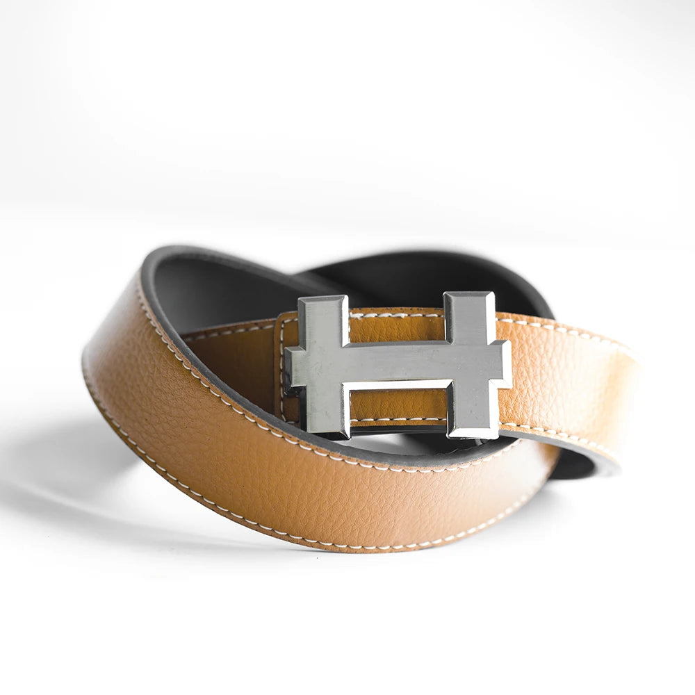 LOR MALE Luxury Designer Brand Belts Men High Quality Male Women Genuine Real Leather H Buckle Dress Strap Belt for Jeans