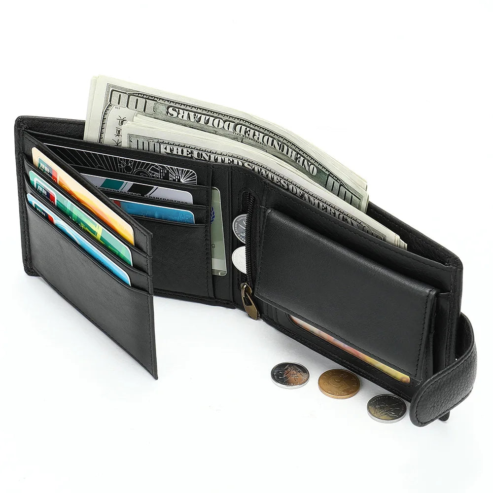 LOR MALE Men Wallets Leather Name Engraving Hasp Male Purses Long 100% Genuine