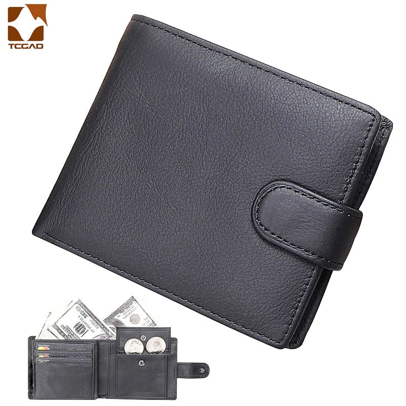 LOR MALE Wallet Made of Genuine Leather Wallet Short Hasp Carteira Masculina Purse