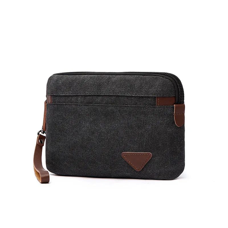 LOR MALE Man Canvas Bag Top Quality Men's Wallet Coin Purse Multi-function Male Handbag Mobile Phone Bag Large Capacity Clutches