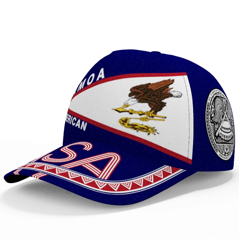 American Samoa Baseball Cap Free Custom Made Name Number Team Logo Amerika Samoan Hats Asm Travel As Nation Island Flag Headgear