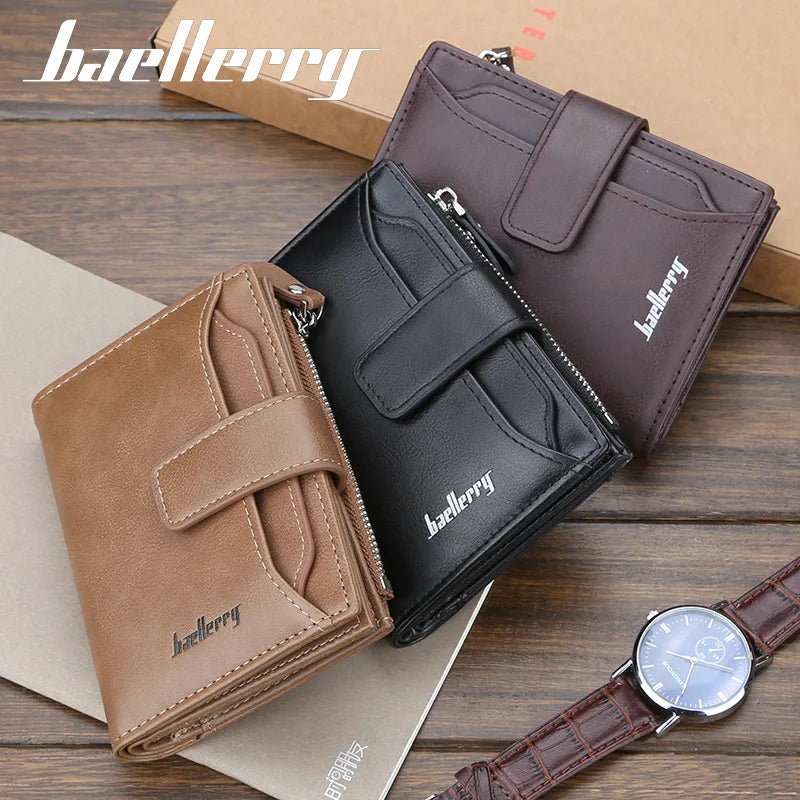 LOR MALE 2020 Name Engraving Men Wallets Short PU Leather Quality New Male Purse Vintage Card Holder Brand Wallet For Men Carteria