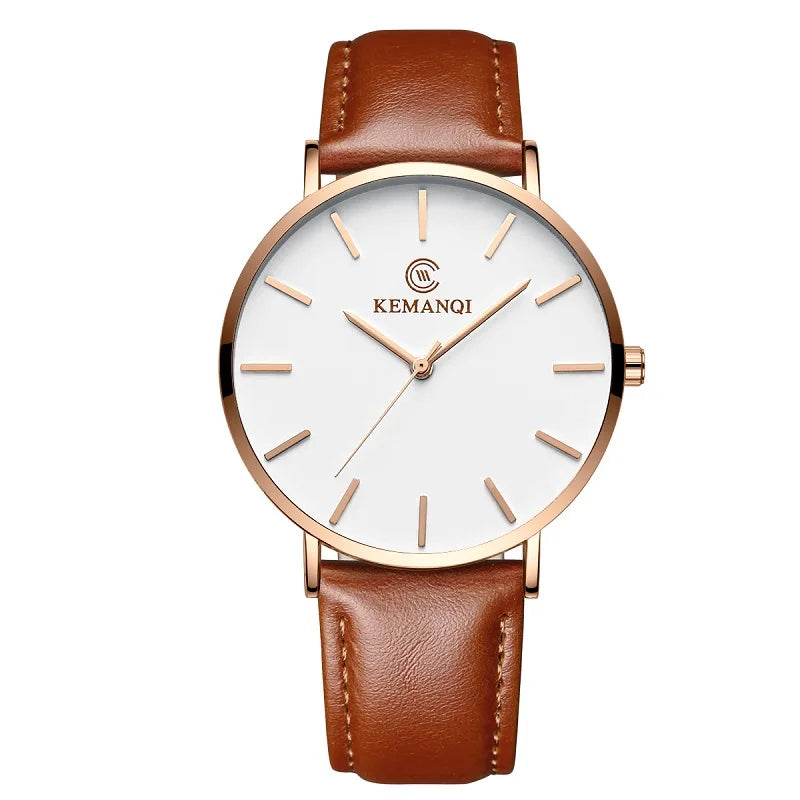 LOR MALE 2025 Luxury Business Men Watches Men Gold Watch Ultra Thin Watches 3