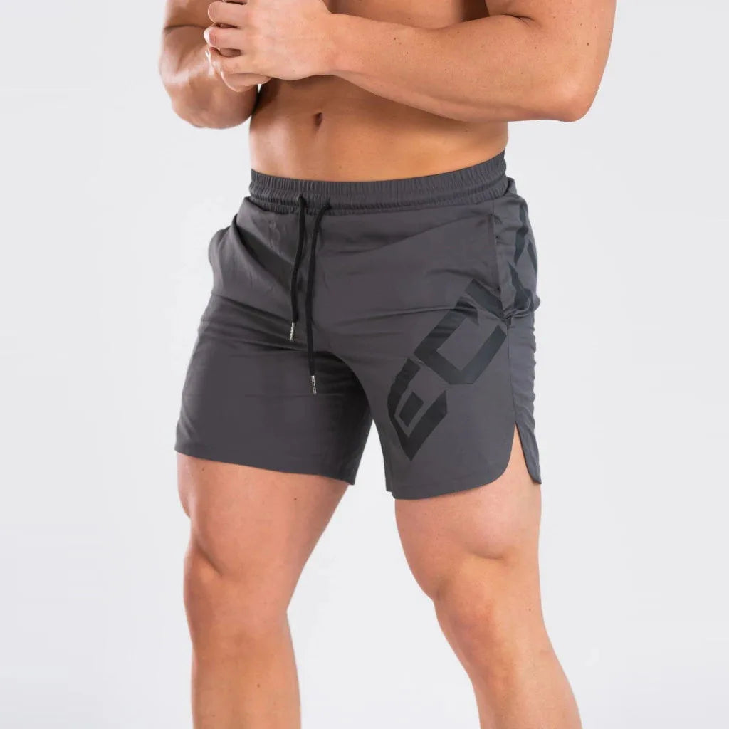 LOR MALE Mens Shorts  Men Casual Beach Shorts Bodybuilding Fitness Short Sweat Quick Dry Big Letter Print