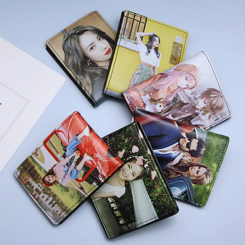 LOR MALE Personalized Wallets Men Pu Leather for Him Print Two Photos Short