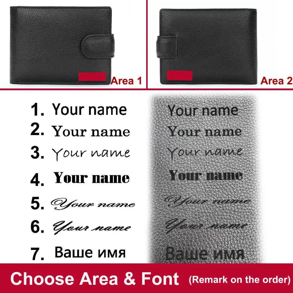 LOR MALE Men Wallets Leather Name Engraving Hasp Male Purses Long 100% Genuine
