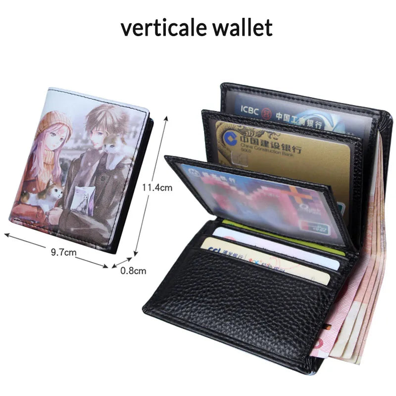LOR MALE Personalized Wallets Men Pu Leather for Him Print Two Photos Short