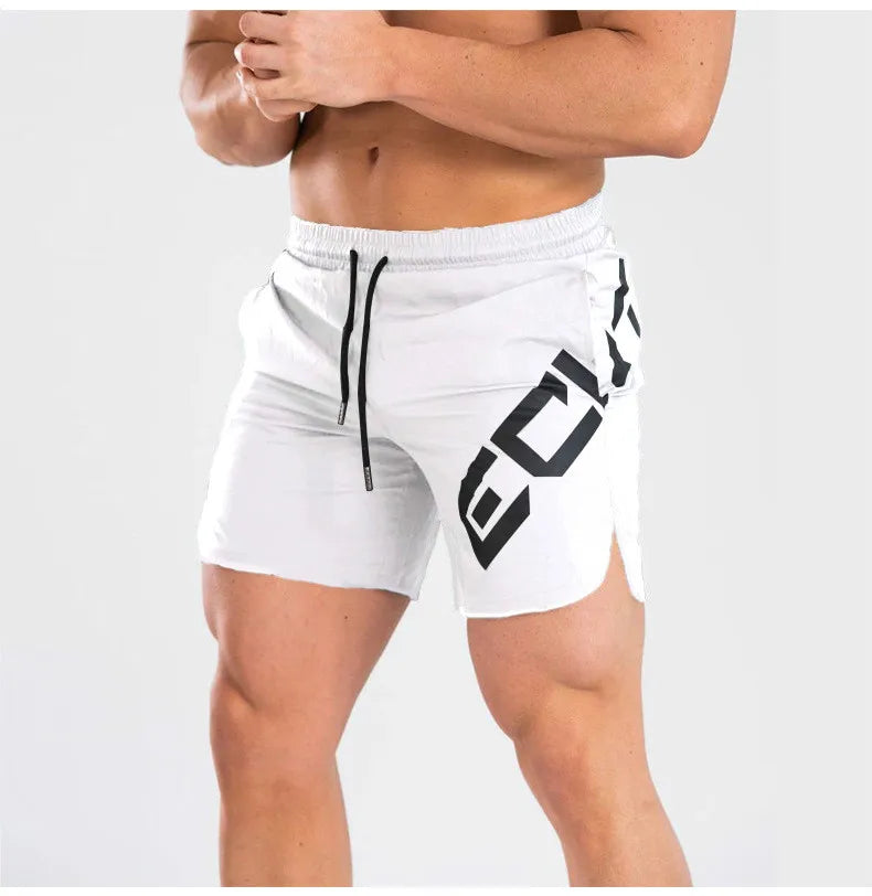 LOR MALE Mens Shorts  Men Casual Beach Shorts Bodybuilding Fitness Short Sweat Quick Dry Big Letter Print