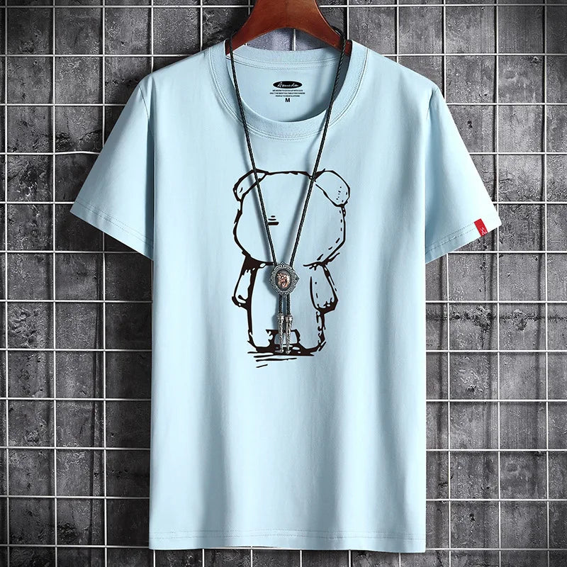 LOR MALE T Shirt for Men 2022 Newest Clothing Fitness White O Neck Anime Man T-shirt For Male Oversized S-6XL New Men T-shirts Goth Punk