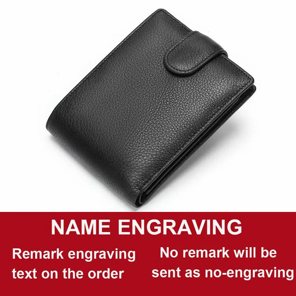 LOR MALE Men Wallets Leather Name Engraving Hasp Male Purses Long 100% Genuine