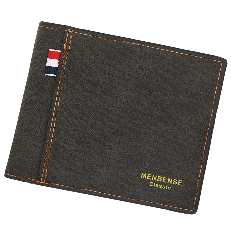 LOR MALE Men Engraved Photo Wallet Pu Leather Short Wallet Custom Photo Purse