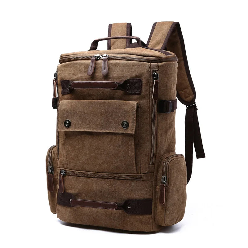 LOR MALE Vintage Canvas Laptop Backpack