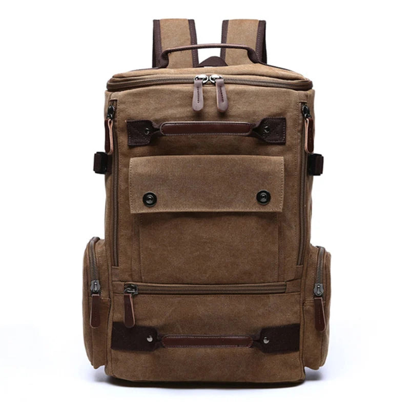 LOR MALE Vintage Canvas Laptop Backpack