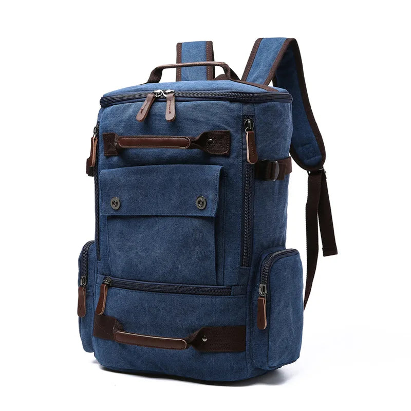 LOR MALE Vintage Canvas Laptop Backpack