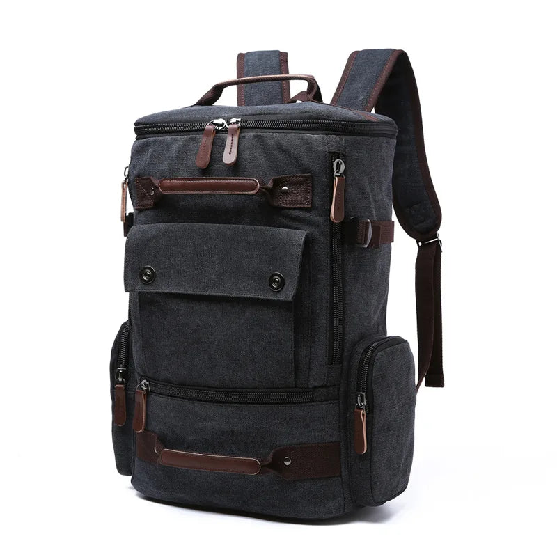 LOR MALE Vintage Canvas Laptop Backpack