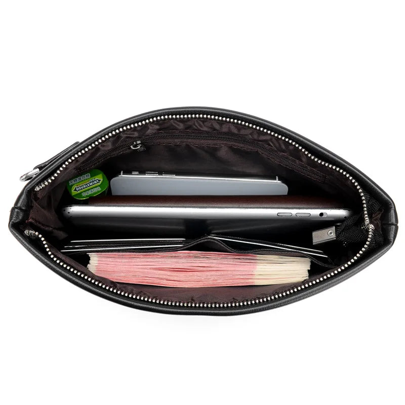 LOR MALE Luxury Brand Business Men Wallet Leather Man Clutch Bag Coins Pocket Purse Casual Envelope Long Wallets Male Handy Bag For IPAD