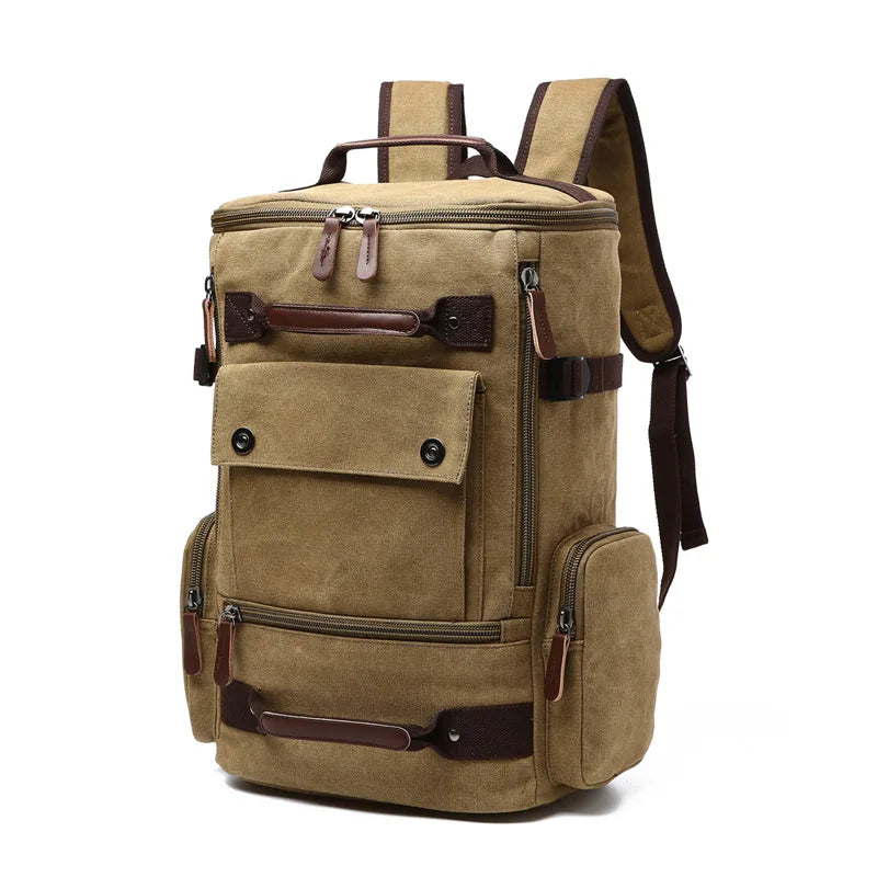 LOR MALE Vintage Canvas Laptop Backpack