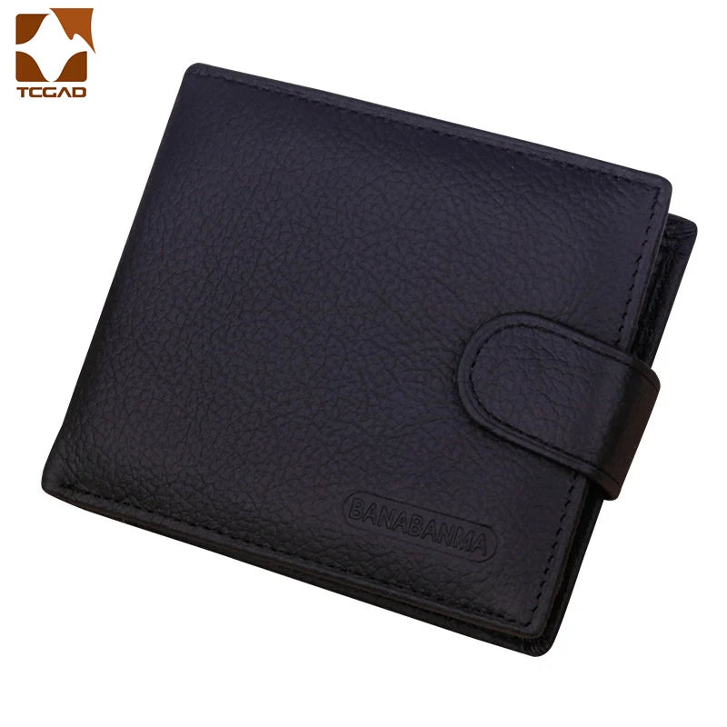 LOR MALE Wallet Made of Genuine Leather Wallet Short Hasp Carteira Masculina Purse
