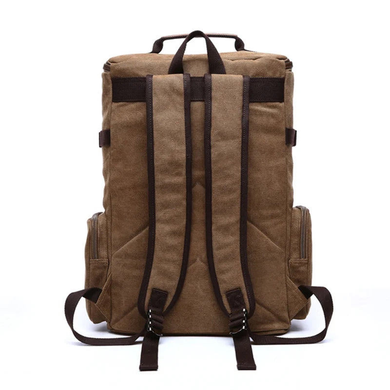 LOR MALE Vintage Canvas Laptop Backpack
