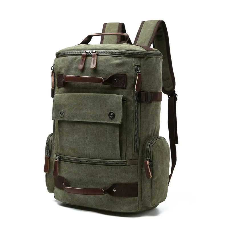 LOR MALE Vintage Canvas Laptop Backpack