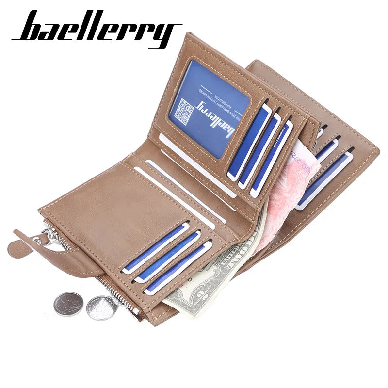 LOR MALE 2020 Name Engraving Men Wallets Short PU Leather Quality New Male Purse Vintage Card Holder Brand Wallet For Men Carteria