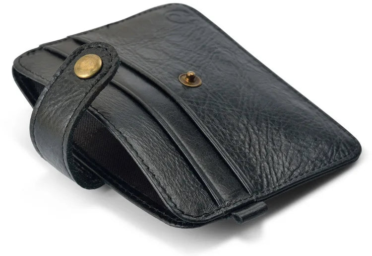 LOR MALE Men Genuine Leather Slim Wallet Male Small Purse Mini Money Bag