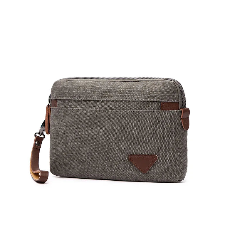 LOR MALE Man Canvas Bag Top Quality Men's Wallet Coin Purse Multi-function Male Handbag Mobile Phone Bag Large Capacity Clutches