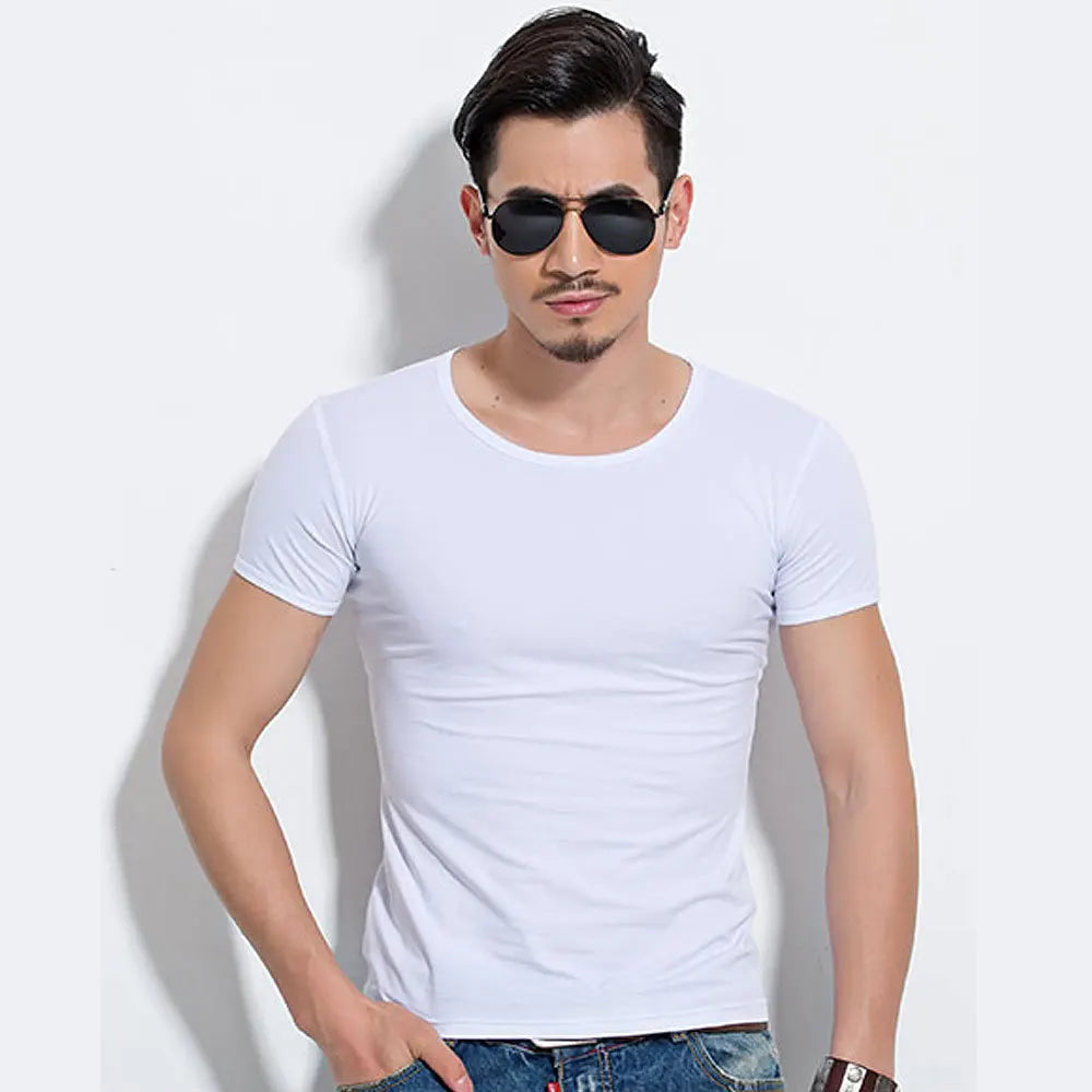 LOR MALE Men's T Shirt Short Sleeve Men T-Shirt O-Neck Slim Solid Color Half Sleeved Man Tops Tee Shirt 2026 MRMT Men T Shirt Clothing