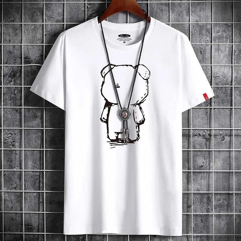 LOR MALE T Shirt for Men 2022 Newest Clothing Fitness White O Neck Anime Man T-shirt For Male Oversized S-6XL New Men T-shirts Goth Punk