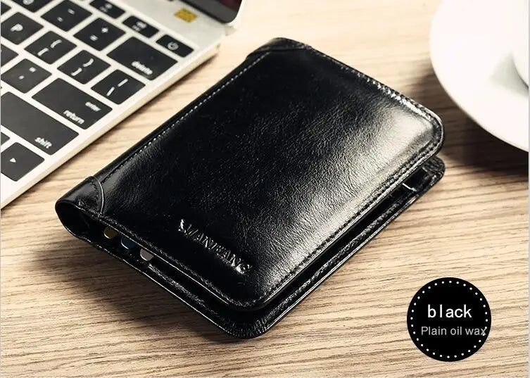 LOR MALE ManBang Classic Style Wallet Genuine Leather Men Wallets Short Male Purse