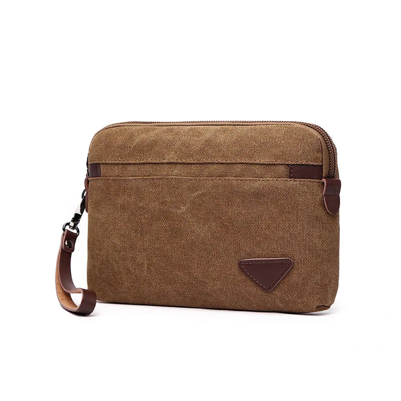 LOR MALE Man Canvas Bag Top Quality Men's Wallet Coin Purse Multi-function Male Handbag Mobile Phone Bag Large Capacity Clutches