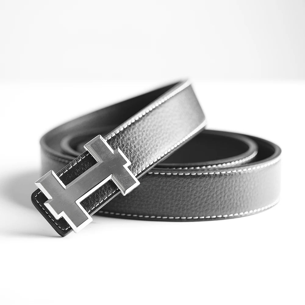 LOR MALE Luxury Designer Brand Belts Men High Quality Male Women Genuine Real Leather H Buckle Dress Strap Belt for Jeans