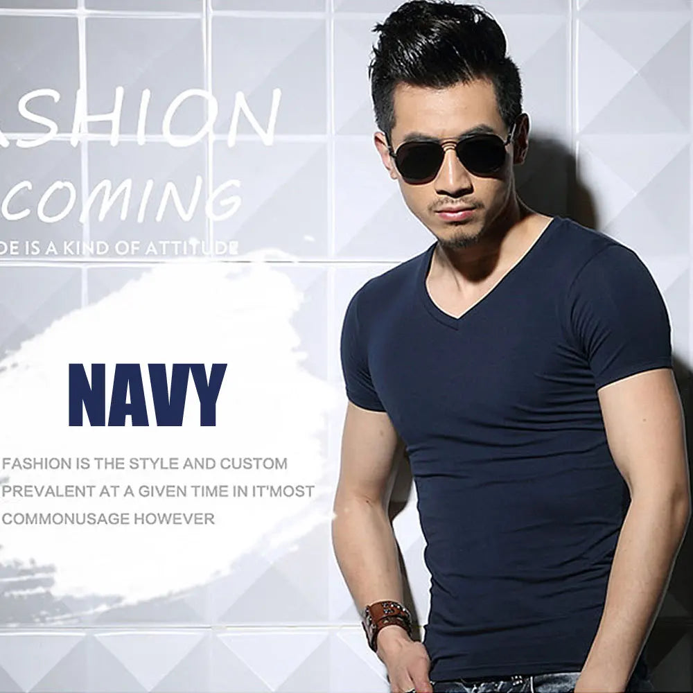 LOR MALE Men's T Shirt Short Sleeve Men T-Shirt O-Neck Slim Solid Color Half Sleeved Man Tops Tee Shirt 2026 MRMT Men T Shirt Clothing