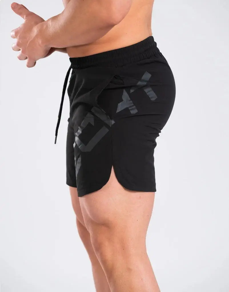 LOR MALE Mens Shorts  Men Casual Beach Shorts Bodybuilding Fitness Short Sweat Quick Dry Big Letter Print