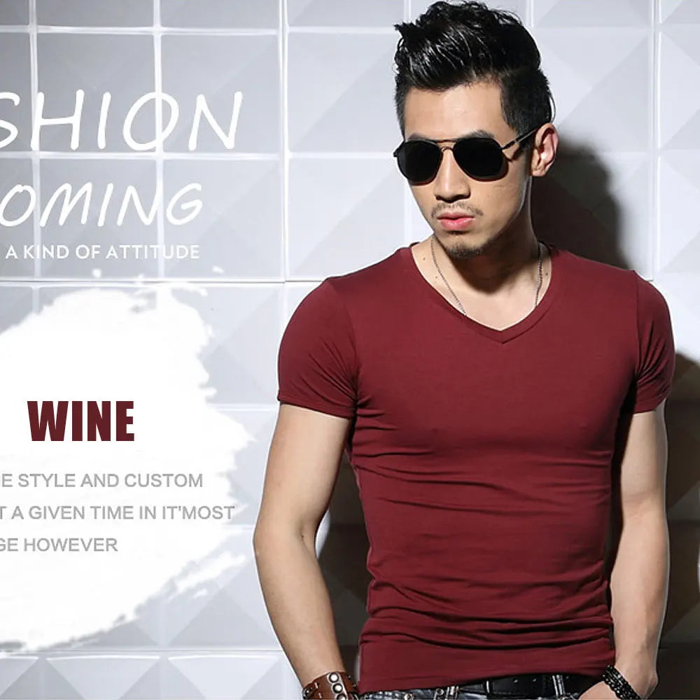LOR MALE Men's T Shirt Short Sleeve Men T-Shirt O-Neck Slim Solid Color Half Sleeved Man Tops Tee Shirt 2026 MRMT Men T Shirt Clothing