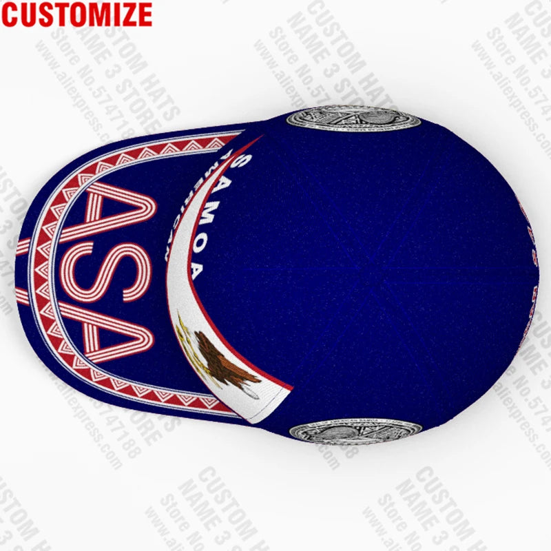 American Samoa Baseball Cap Free Custom Made Name Number Team Logo Amerika Samoan Hats Asm Travel As Nation Island Flag Headgear