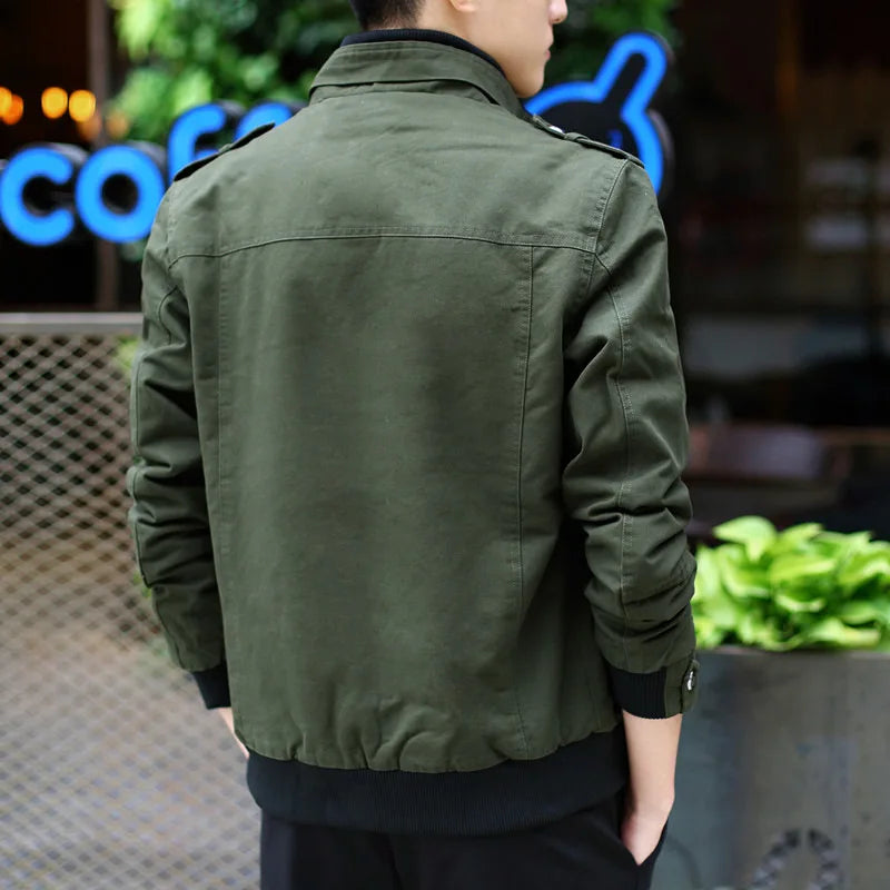 LOR MALE Mens Jacket Fashion Army Military Jacket Man Coats Bomber Jacket Stand Male Casual Coats Streetwear Chamarras Para Hombre