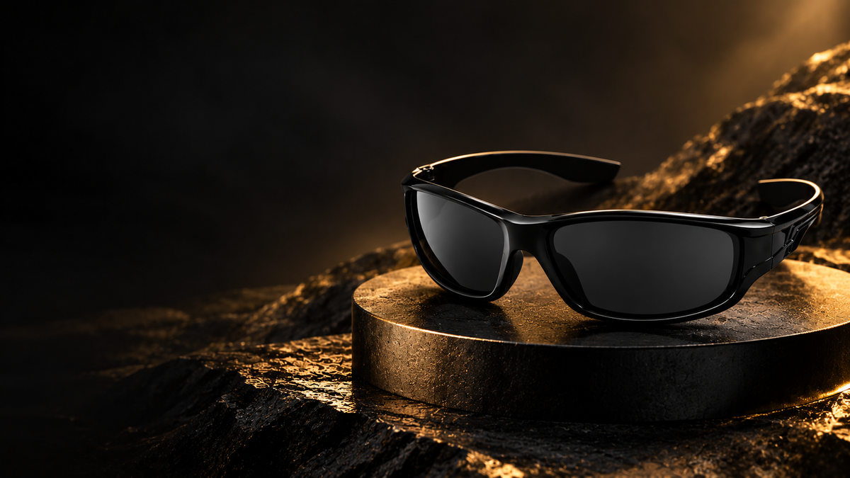 LOR MALE Polarized Sport Sunglasses - Matte Black