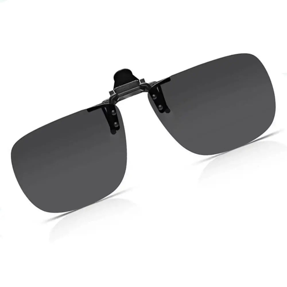 LOR MALE Polarized Sunglasses Men Clip On Yellow Lenses Night Vision Rimless Rectangle Sun Glasses Anti-glare UV400 Goggles 2026 Eyepiece