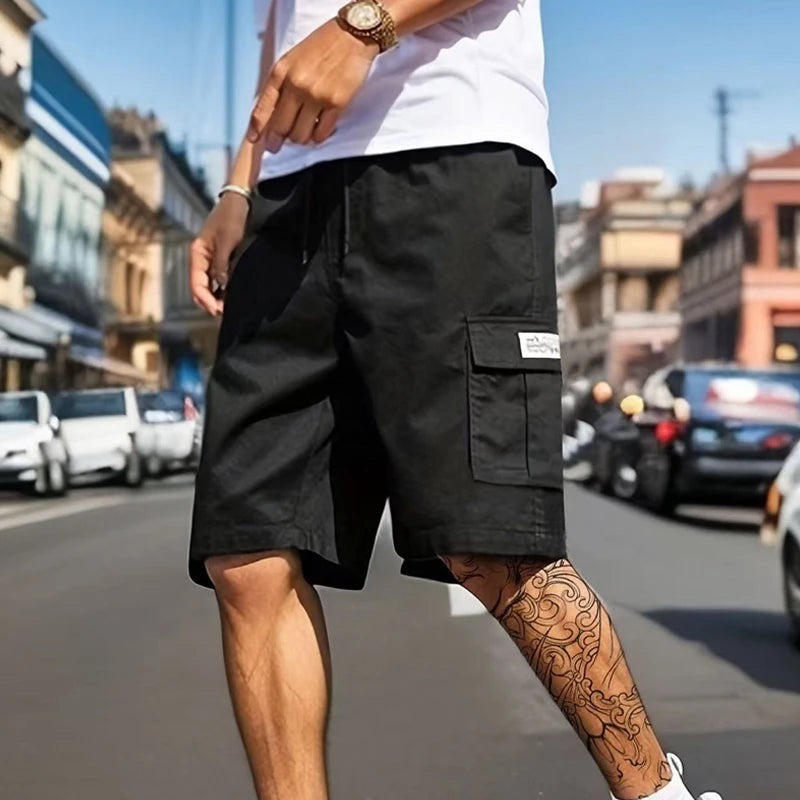 LOR MALE Men's cargo shorts, outdoor, travel, casual sports, large pockets, durable and comfortable fabric, suitable for thin shorts for
