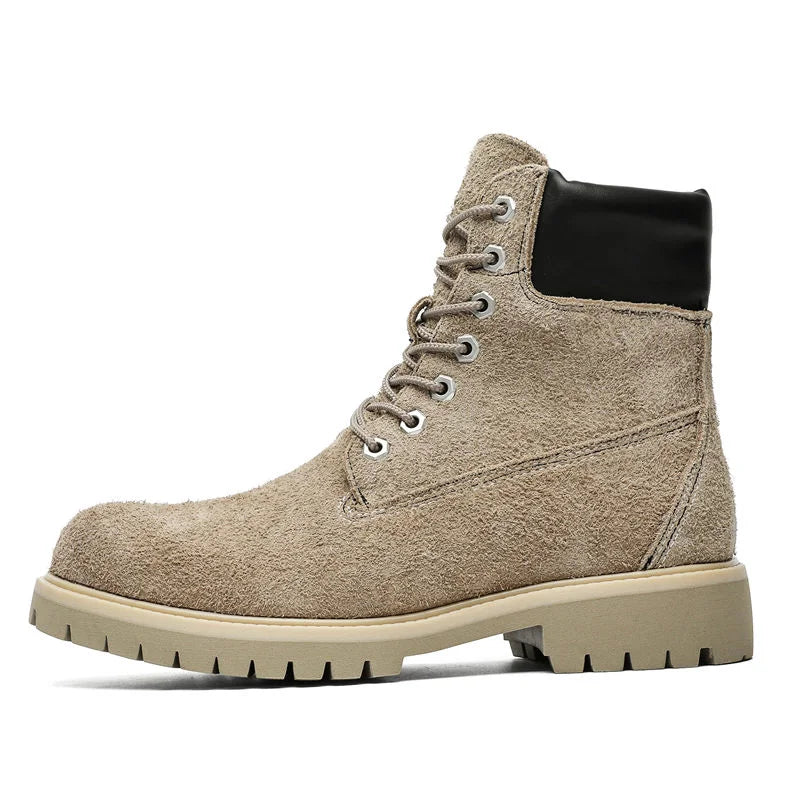 LOR MALE High-Top Big Toe Motorcycle Boots Men's Boots Lace-Up Trendy Outdoor Hiking Boots Designer Handmade Height Increased Men Boots