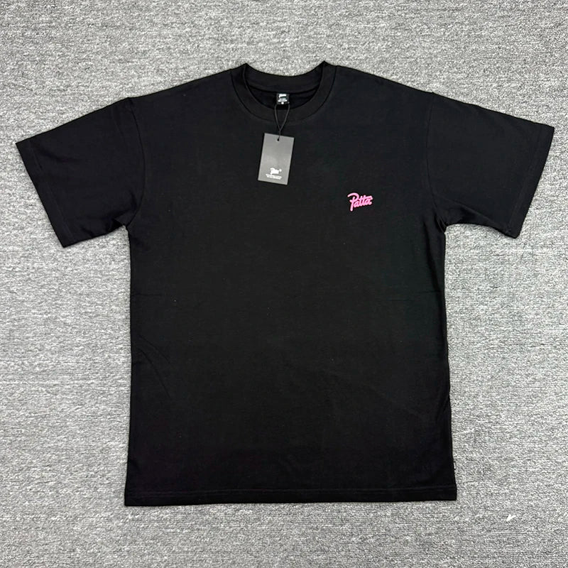 LOR MALE Men Women Loose Fit Patta Short Sleeve T-Shirt Casual Versatile Street 100% Cotton Top Short Sleeve