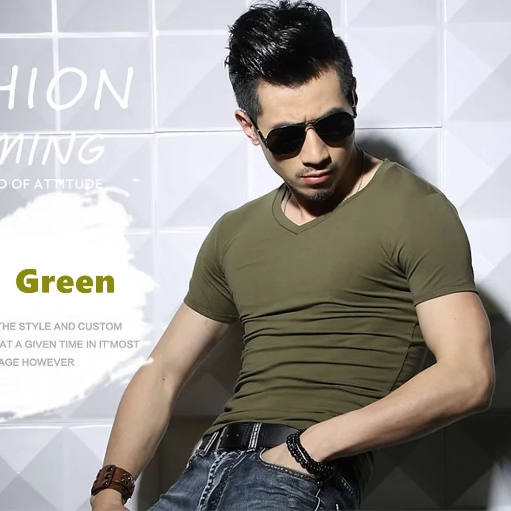 LOR MALE Men's T Shirt Short Sleeve Men T-Shirt O-Neck Slim Solid Color Half Sleeved Man Tops Tee Shirt 2026 MRMT Men T Shirt Clothing