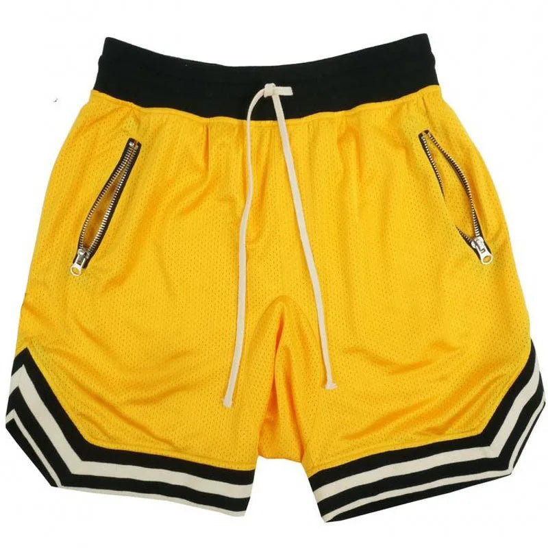 LOR MALE Man Short 2025 Summer Fitness Shorts Men's Quick Drying Mesh Solid Color Hip-Hop Breathable Casual Basketball Pants