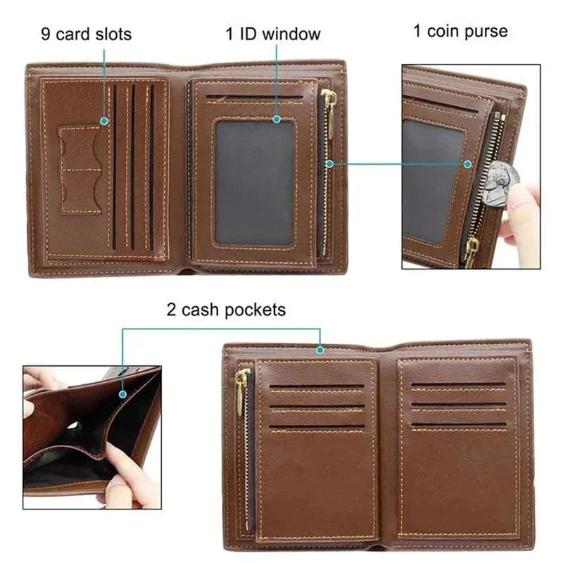 LOR MALE Custom Photo Name Man's Engraving Wallets Personalized Zippered Pu Leather Wal
