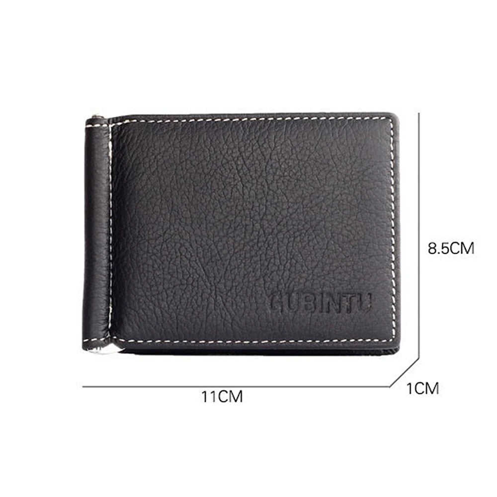 LOR MALE Name Engraving Men Wallets Money Clip Genuine Leather Zipper Male Coin